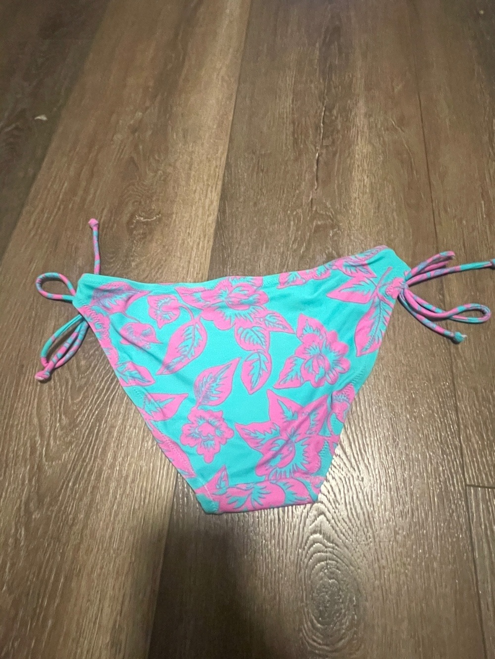 Victoria's Secret Turquoise & Pink Floral Two-Piece Bikini Bottom S Top M - Picture 6 of 7